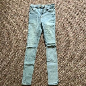High waisted ankle jeans stretchy
